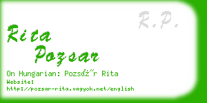 rita pozsar business card
